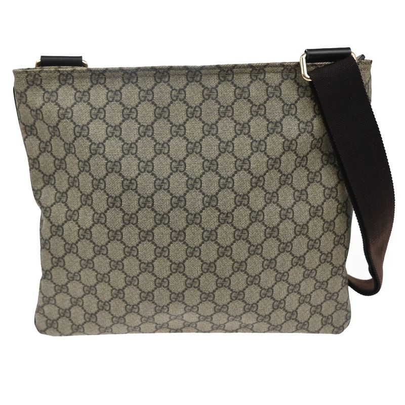 Gucci GG Plus Shoulder Bag Brown Leather