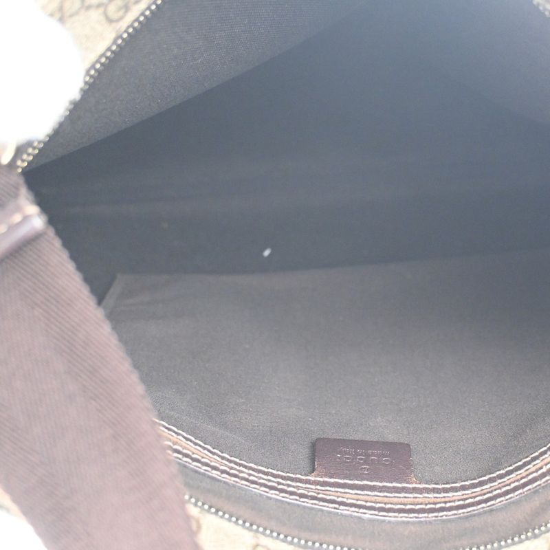 Gucci GG Plus Shoulder Bag Brown Leather