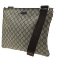 Gucci GG Plus Shoulder Bag Brown Leather