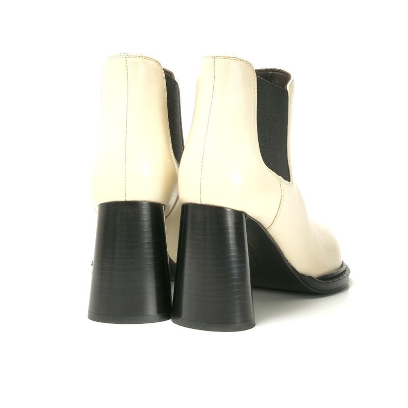 Bottega Veneta Boots 36 Side Gore Chelsea High Heel Cream Black