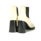 Bottega Veneta Boots 36 Side Gore Chelsea High Heel Cream Black