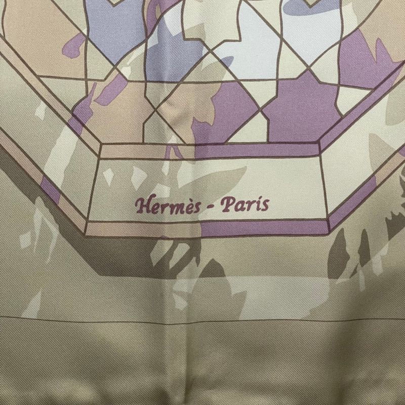 Hermes Scarf Silk Carre 90 Sous les Oranges Under the Orange Tree Beige