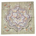 Hermes Scarf Silk Carre 90 Sous les Oranges Under the Orange Tree Beige
