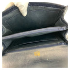 Gucci Vintage Navy Gold GG Canvas Leather Shoulder Bag Pochette