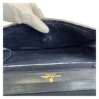 Gucci Vintage Gray Navy Gold GG Supreme Canvas Shoulder Bag Pochette