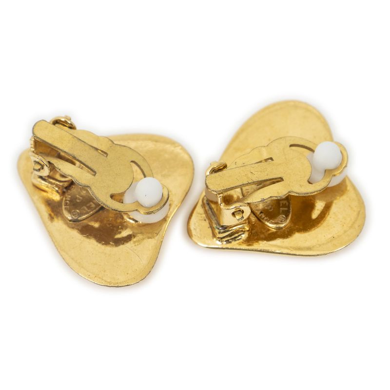 Chanel CC Logo Heart Clip Type Necklace Gold Plated