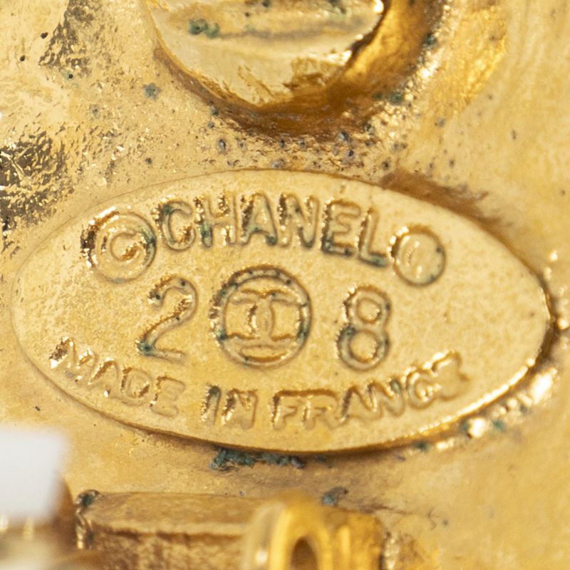 Chanel CC Logo Round Clip Type Earrings Gold Plated