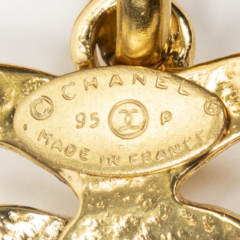 Chanel CC Logo Pendant Necklace Gold Plated