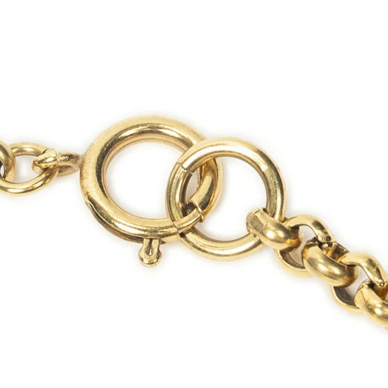 Chanel CC Logo Pendant Necklace Gold Plated