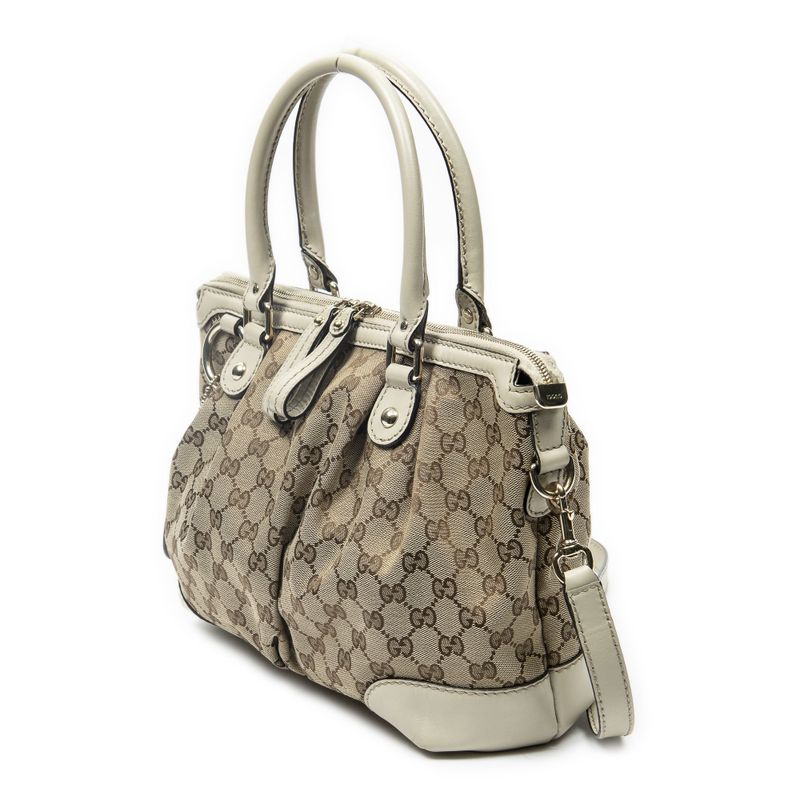 Gucci Ski Top Handle Beige GG Canvas