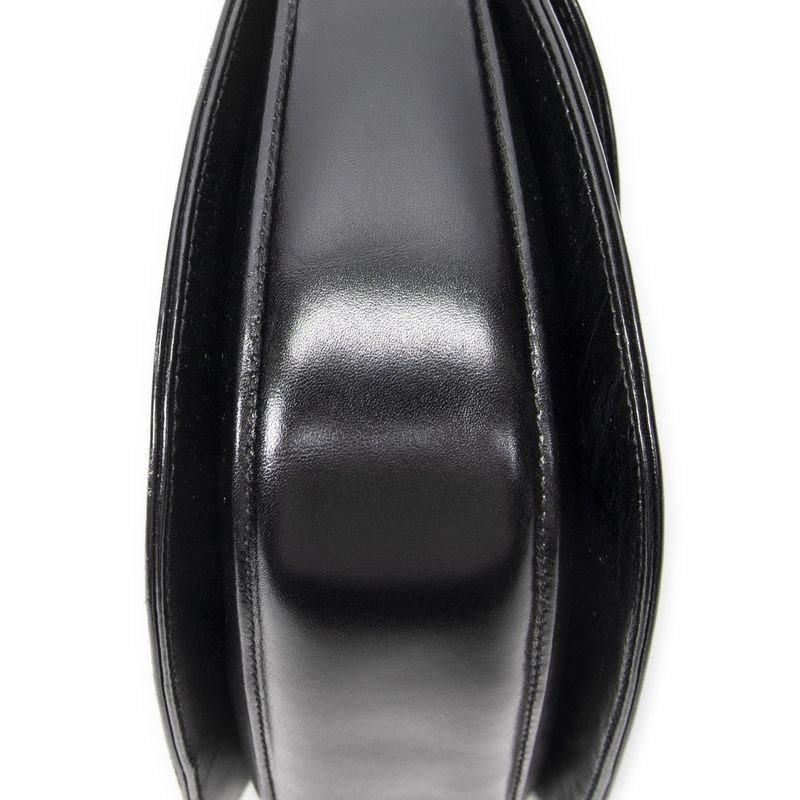 Gucci Small Bamboo Top Handle Flap Black Slim Skirt Fusskin Leather
