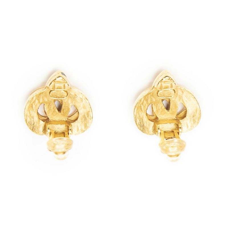 Chanel CC Logo Heart Clip Type Necklace Gold Plated