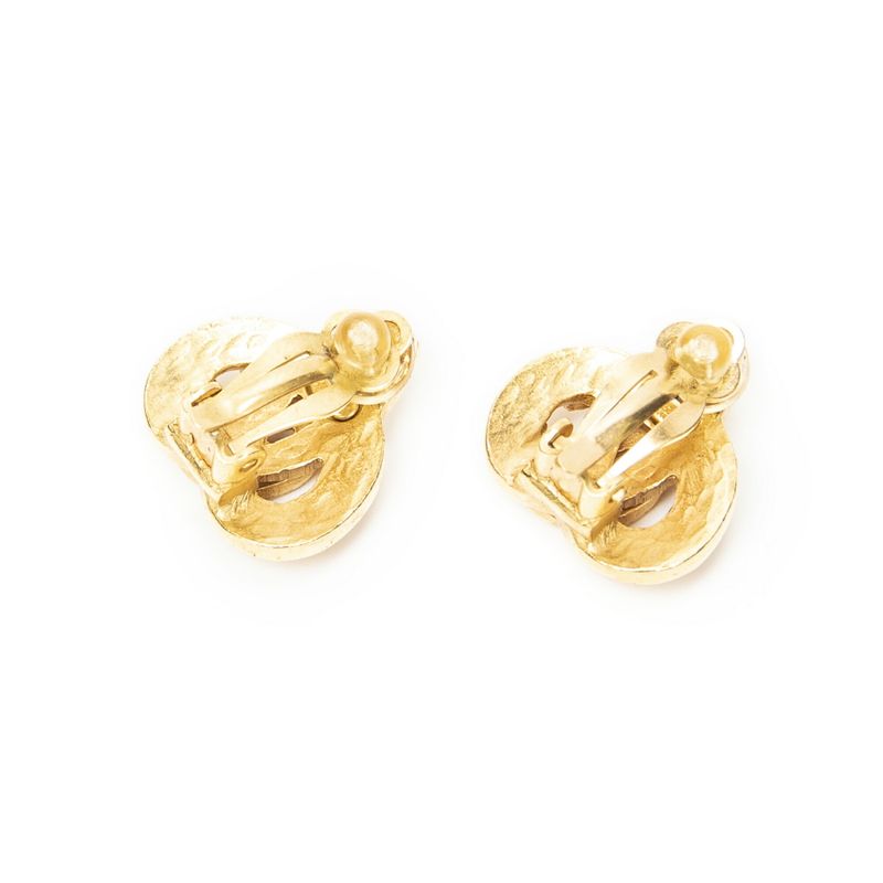 Chanel CC Logo Heart Clip Type Necklace Gold Plated
