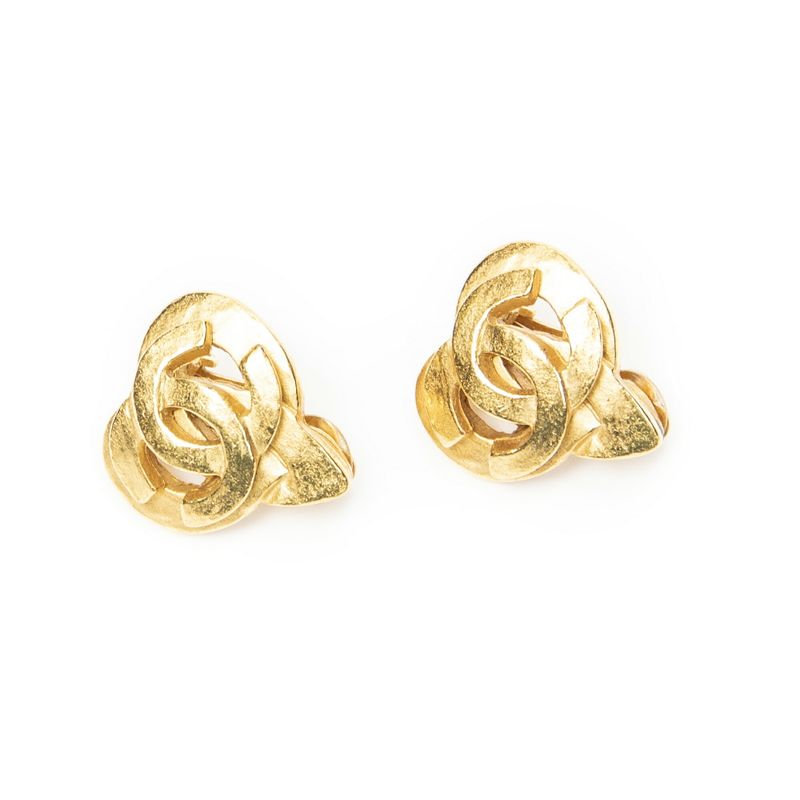 Chanel CC Logo Heart Clip Type Necklace Gold Plated