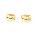 Chanel CC Logo Clip Type Earrings Gold Plated