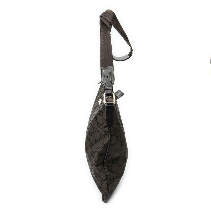 Gucci Large Flat Messenger Dark Brown GG Nylon Canvas