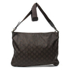 Gucci Large Flat Messenger Dark Brown GG Nylon Canvas