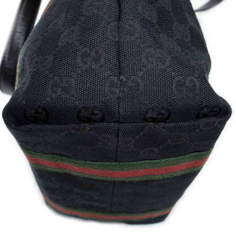 Gucci Web Vertical Jolique Kurt Black GG Canvas Shoulder Bag