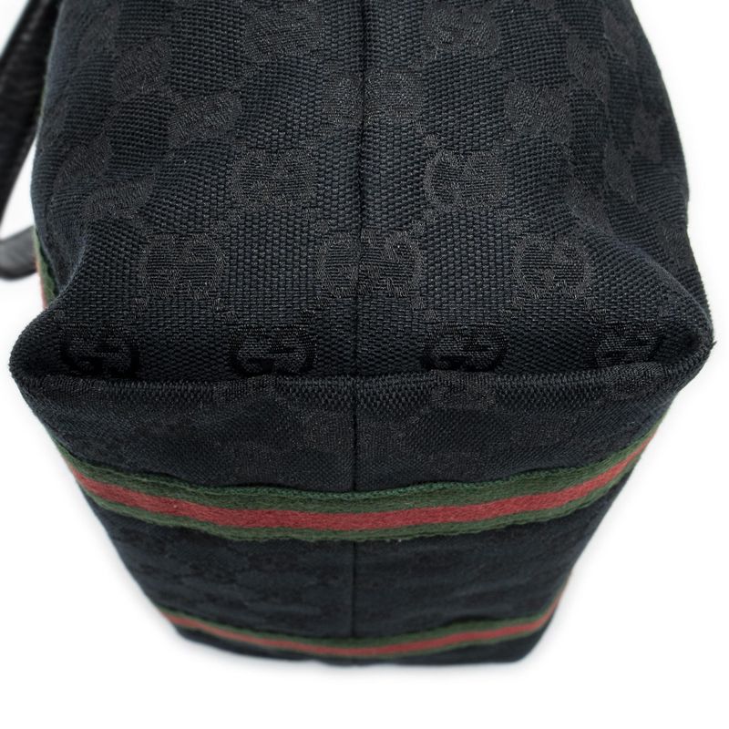 Gucci Web Vertical Jolique Kurt Black GG Canvas Shoulder Bag
