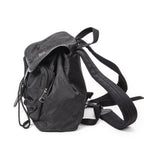 Gucci Double Pocket Drawstring Backpack Black GG Nylon Canvas