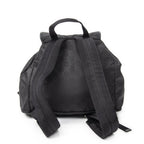 Gucci Double Pocket Drawstring Backpack Black GG Nylon Canvas
