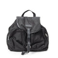 Gucci Double Pocket Drawstring Backpack Black GG Nylon Canvas