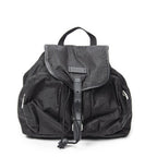Gucci Double Pocket Drawstring Backpack Black GG Nylon Canvas