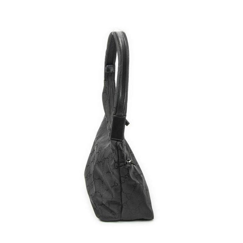 Gucci Front Slip Pocket Hobo Black GG Nylon Canvas