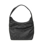 Gucci Front Slip Pocket Hobo Black GG Nylon Canvas