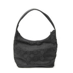 Gucci Front Slip Pocket Hobo Black GG Nylon Canvas
