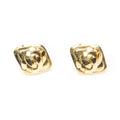 Chanel Cc Diamond Clip on Earrings Gold Plated