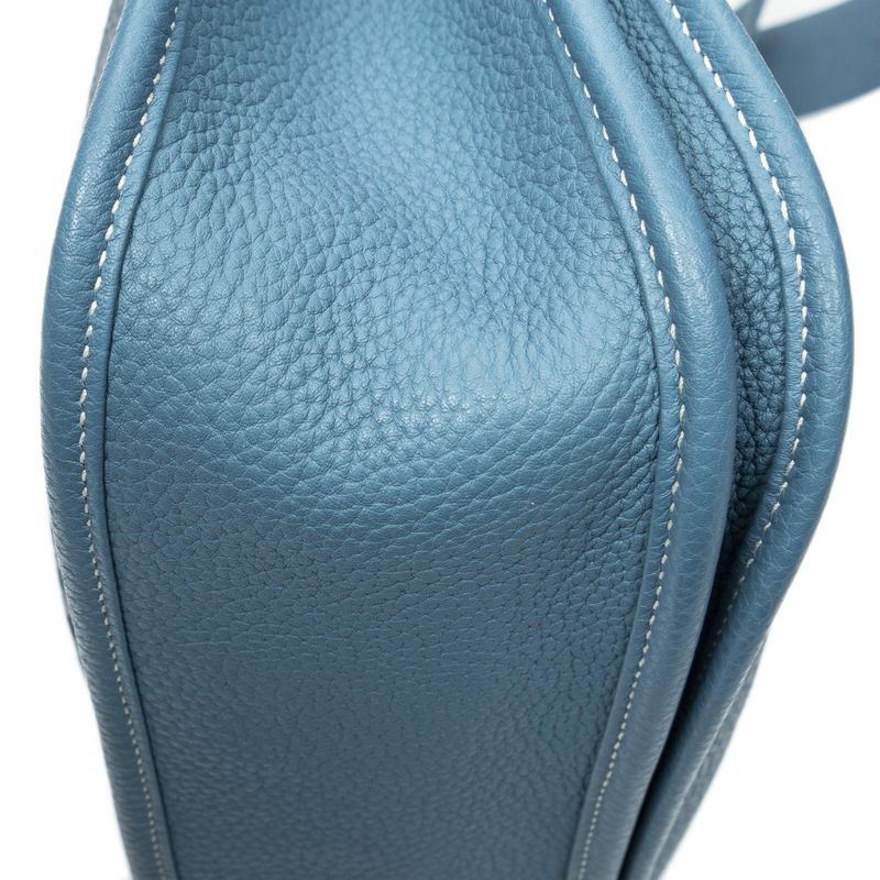 Hermes Evelyne III Blue Jeans Clemence Leather