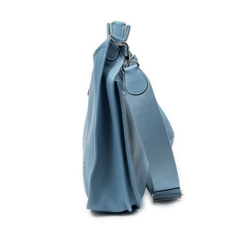 Hermes Evelyne III Blue Jeans Clemence Leather