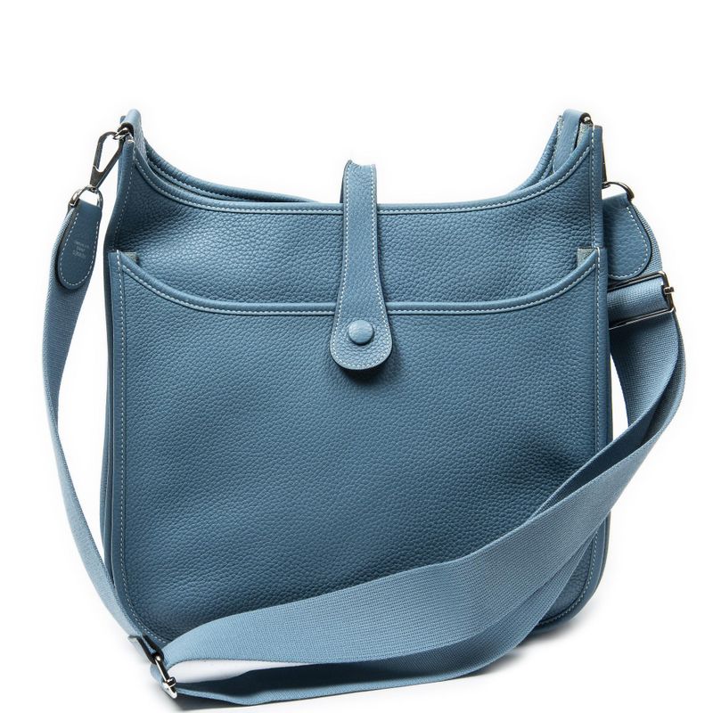 Hermes Evelyne III Blue Jeans Clemence Leather