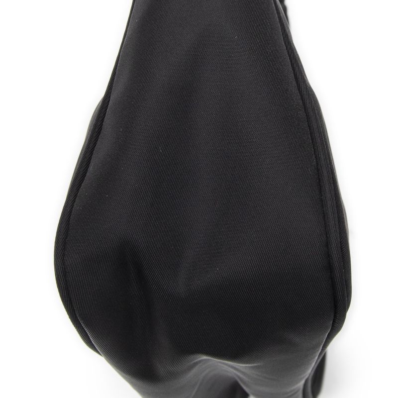 Prada Vintage Mini Zip Hobo Black Nylon Canvas