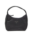 Prada Vintage Mini Zip Hobo Black Nylon Canvas