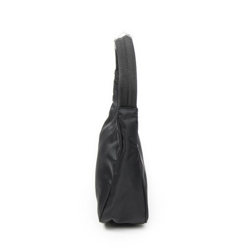 Prada Vintage Mini Zip Hobo Black Nylon Canvas