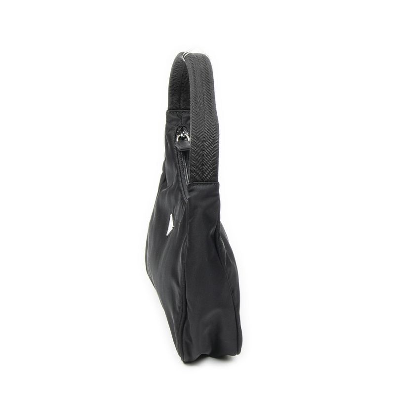 Prada Vintage Mini Zip Hobo Black Nylon Canvas