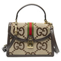 Gucci Small Ophidia Top Handle Beige Brown Jumbo GG Canvas