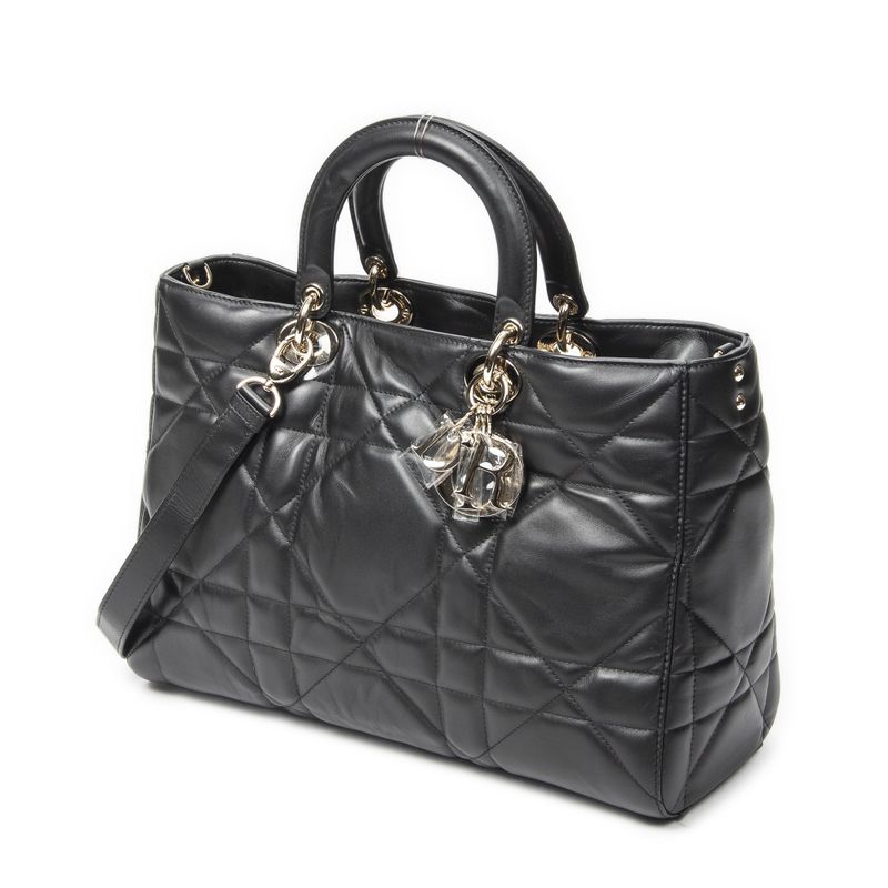 Dior Big Lady D-sire Black Macro Cannage Leather