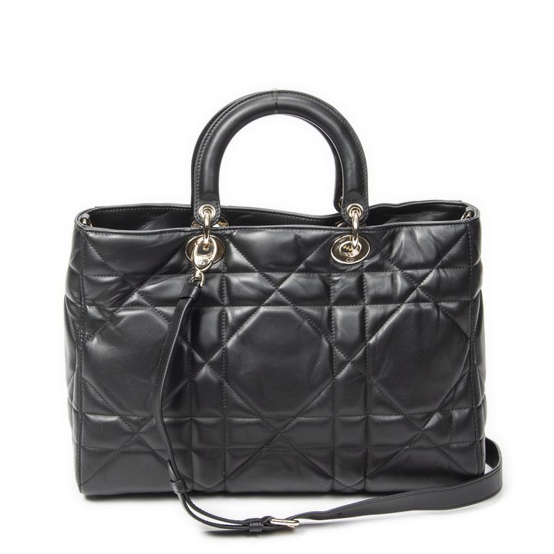 Dior Big Lady D-sire Black Macro Cannage Leather