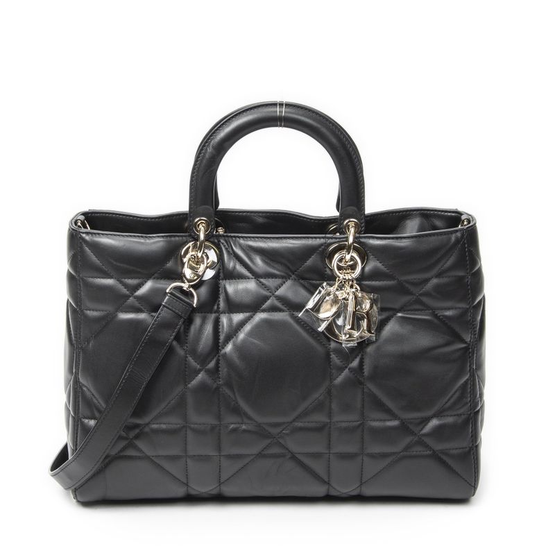 Dior Big Lady D-sire Black Macro Cannage Leather