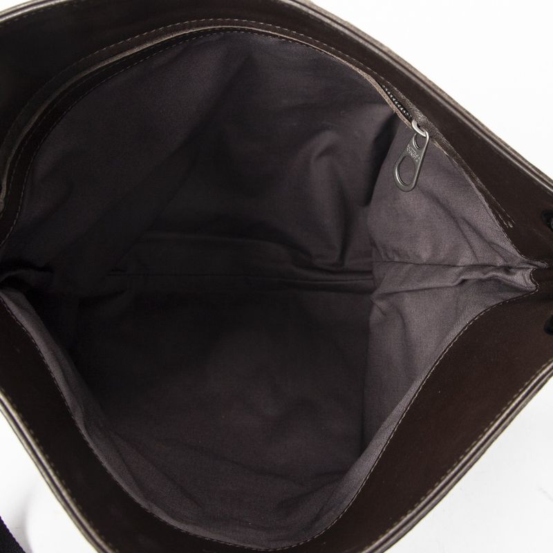Bottega Veneta Flat Messenger Dark Brown Intrecciato Leather