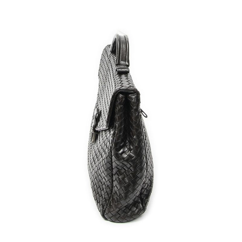 Bottega Veneta Briefcase Dark Brown Intrecciato Leather Shoulder Bag