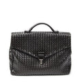 Bottega Veneta Briefcase Dark Brown Intrecciato Leather Shoulder Bag