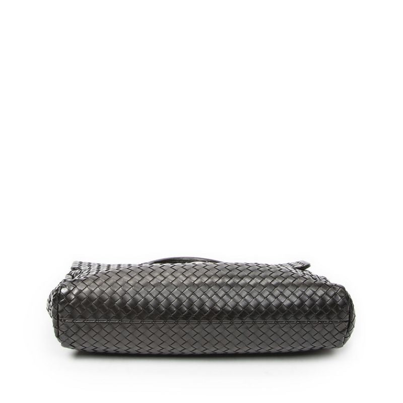 Bottega Veneta Briefcase Dark Brown Intrecciato Leather Shoulder Bag
