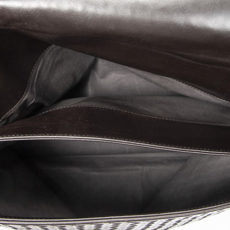 Bottega Veneta Briefcase Dark Brown Intrecciato Leather Shoulder Bag