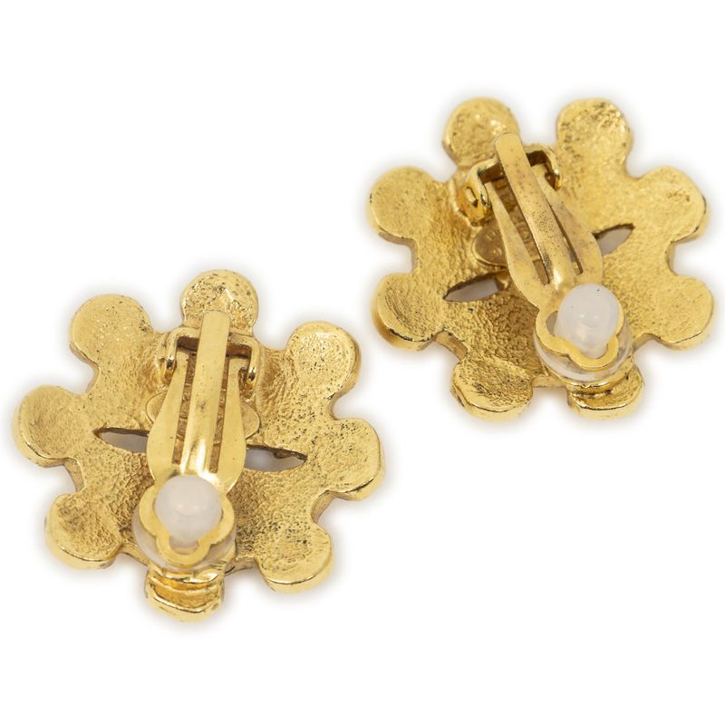 Chanel CC Flower Earrings