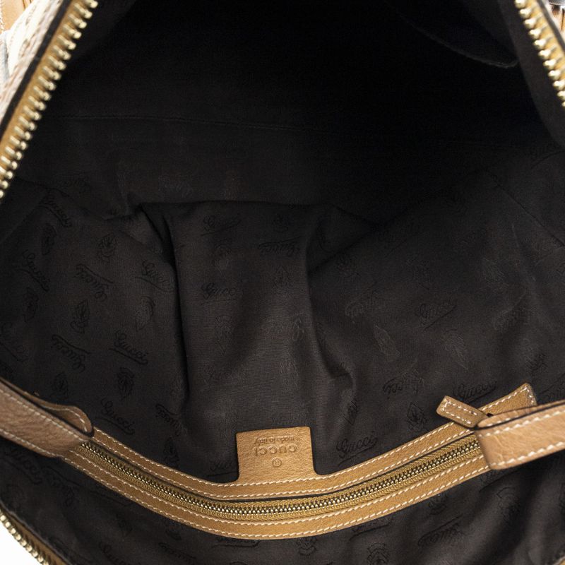 Gucci Midi Amgate Top Handle Beige Brown GG Canvas