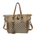 Gucci Midi Amgate Top Handle Beige Brown GG Canvas